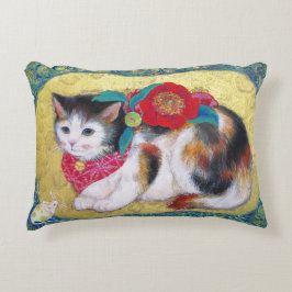 Almofada Decorativa Mameneko: The Camellia Kitten 