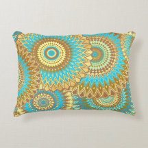Mandala Azul Marrom Dourado Sobreposto