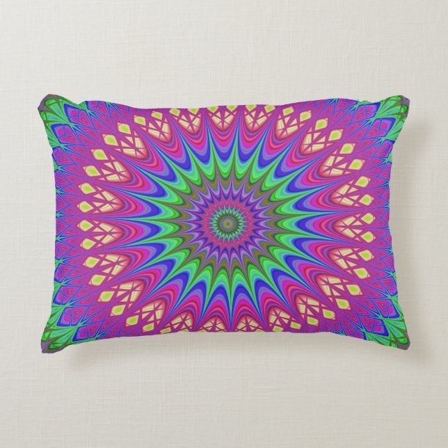 Almofada Decorativa Mandala Geométrico Retro Hippie. (Frente)
