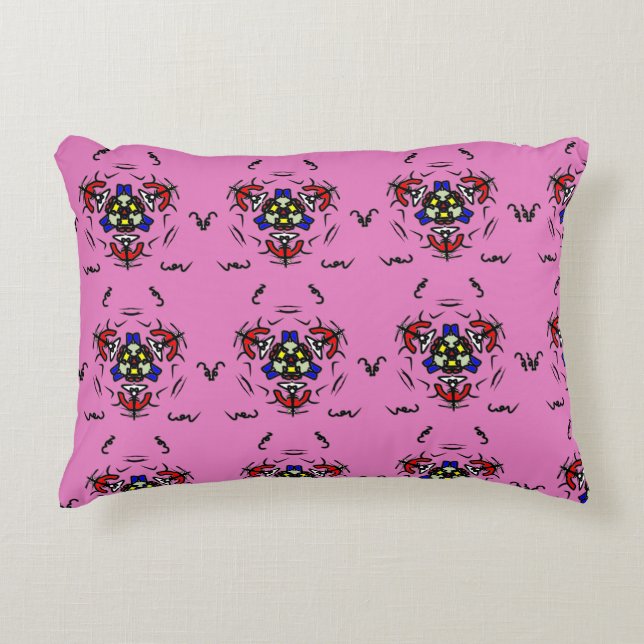 Almofada Decorativa Mandalas Florais Rosa (Frente)