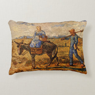 Almofada Decorativa Manhã, Casal de Camponeses por Vincent van Gogh