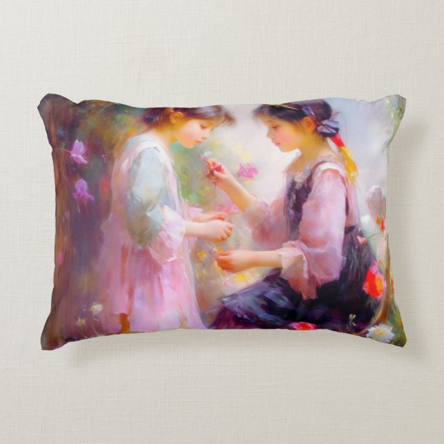 Almofada Decorativa Manhã em um Jardim  (Frente)