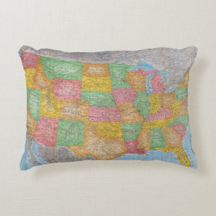 Almofada Decorativa Mapa 3 dos Estados Unidos