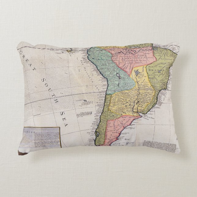 Almofada Decorativa Mapa antigo antigo inspirado (8) (Frente)