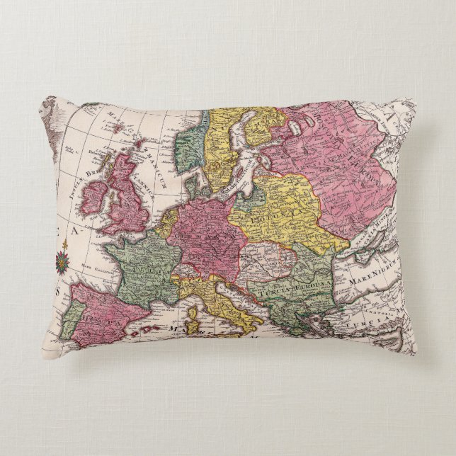 Almofada Decorativa Mapa antigo antigo inspirado (9) (Frente)