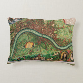 Almofada Decorativa Mapa Antigo das Ruas de Londres por Johannes de Ra