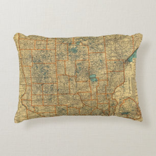 Almofada Decorativa Mapa de estradas de Minnesota