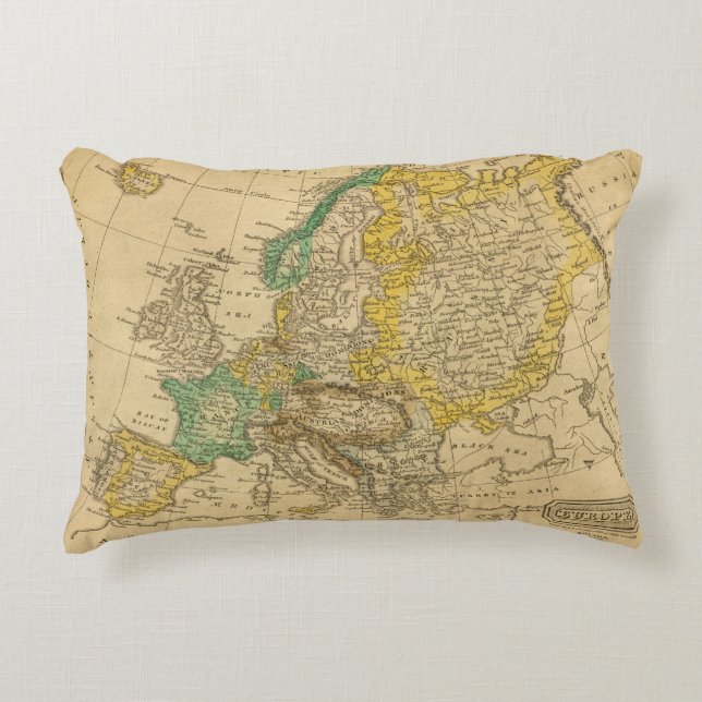 Almofada Decorativa Mapa de Europa por Worcester (Frente)