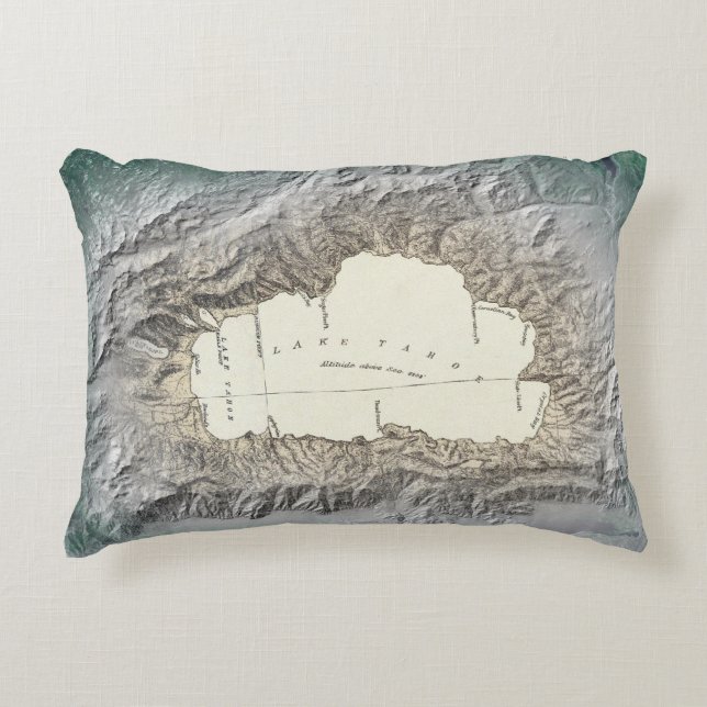 Almofada Decorativa Mapa de Lake Tahoe (Frente)