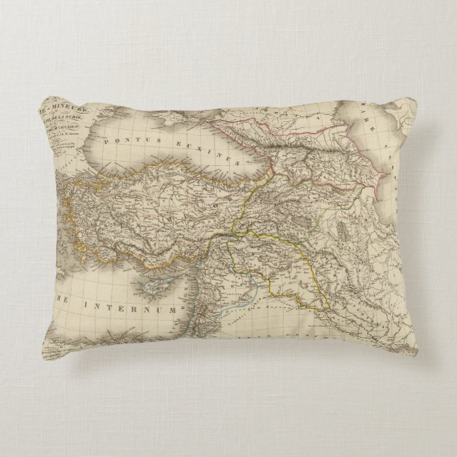 Almofada Decorativa Mapa de Turquia Syria (Frente)