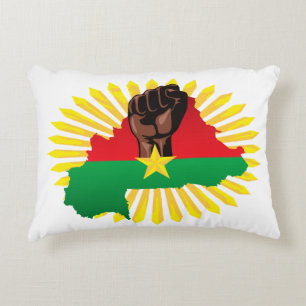 Almofada Decorativa Mapa do Burkina Faso, Bandeira e Resistência à Rev