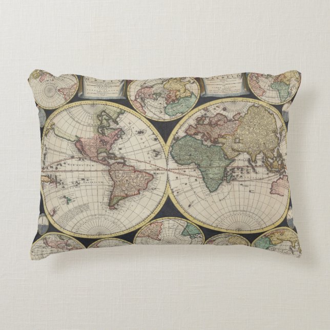 Almofada Decorativa Mapa do Vintage (Frente)