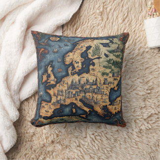Almofada Decorativa Mapa Mundial Vintage