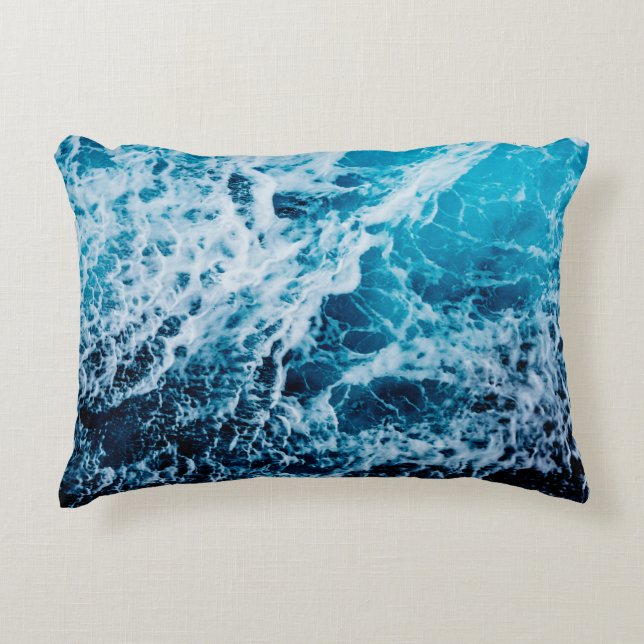 Almofada Decorativa Mar rápido enquanto navega. Dramático e imagem (Frente)