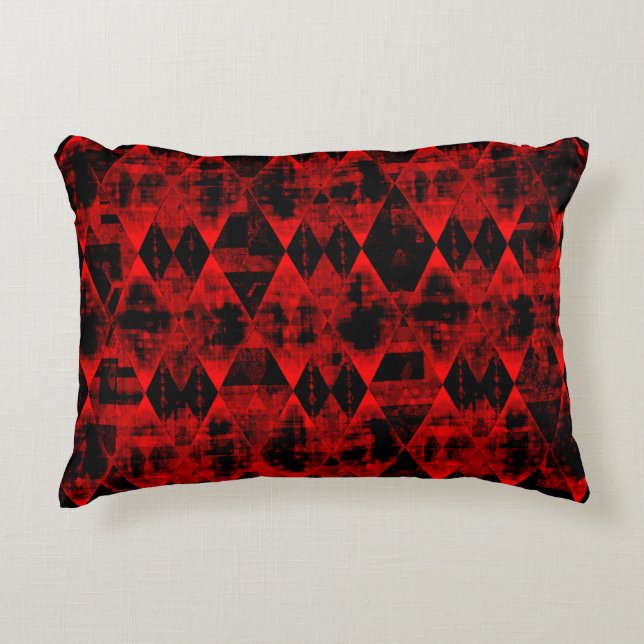 Almofada Decorativa Maravilha Erratic Red and Black Diamond (Frente)