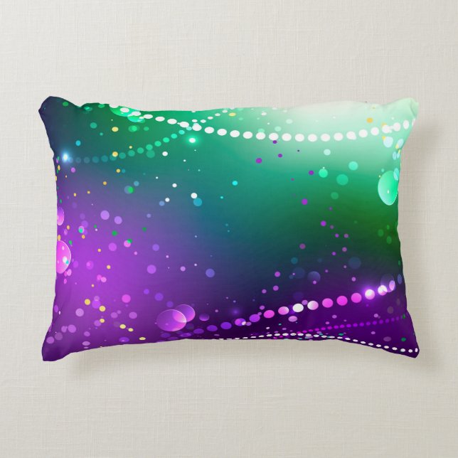 Almofada Decorativa Mardi Gras Festivo Purple Background (Frente)