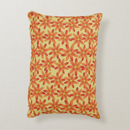 Almofada Decorativa Margarida Floral Retro Sunburst em Amarelo Quente
