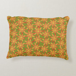 Almofada Decorativa Margarida Floral Retro Sunburst em Oliva Dourada