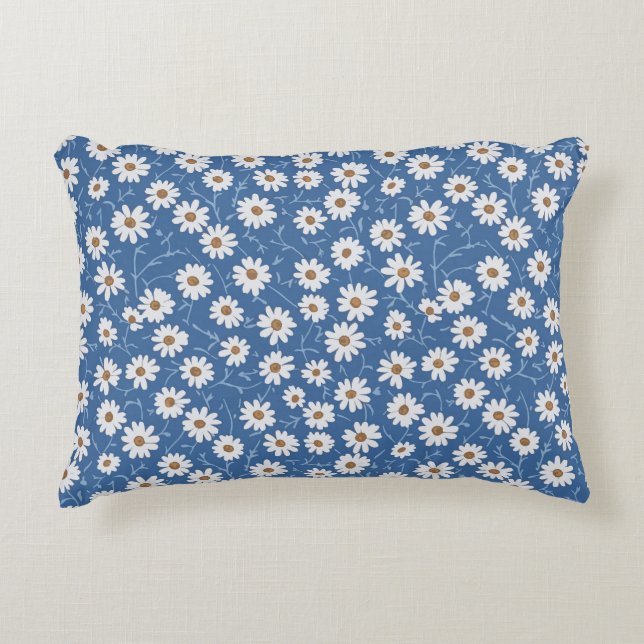 Almofada Decorativa Margaridas do Sonho Índigo (Frente)