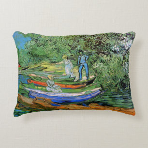 Almofada Decorativa Margem do Oise em Auvers por Vincent van Gogh