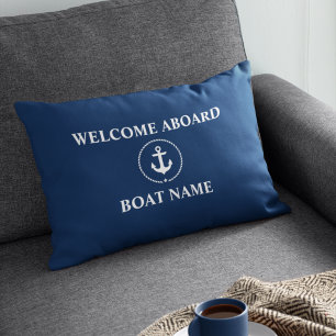 Almofada Decorativa Marinho de Corda de Ancoragem de Nome de Barco Náu