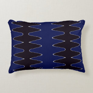 Almofada Decorativa Marinho e Zigzag Preto