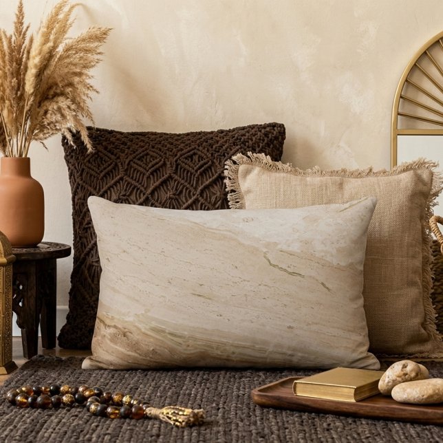 Almofada Decorativa mármore de pedra bege travesseiro (Criador carregado)