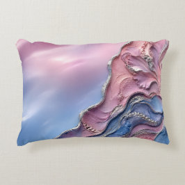 Almofada Decorativa Mármore Pastel Rosa Azul Decoração Feminina Suave