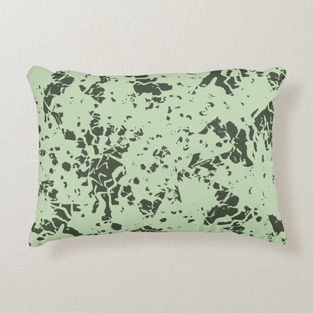 Almofada Decorativa Mármore Verde Abstrato com Salpicos de Tinta (Frente)