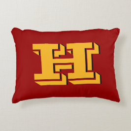 Almofada Decorativa Maroon & Yellow School Pride Color Style Monogram