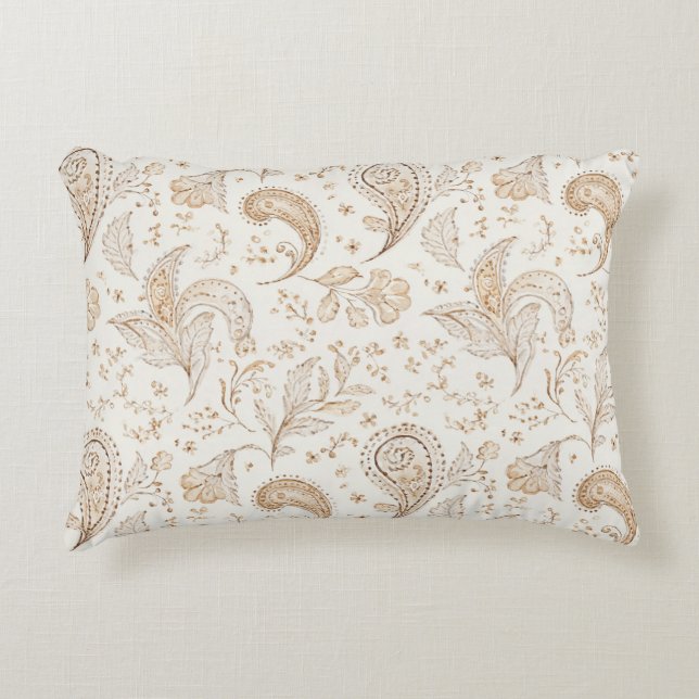 Almofada Decorativa Marrom Creme Boho Boêmio (Frente)