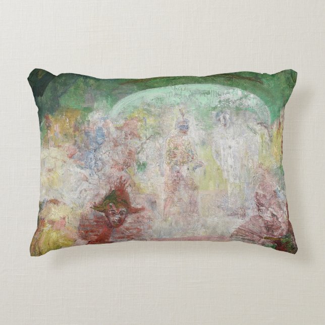 Almofada Decorativa Mascarada por James Ensor (1889) (Frente)