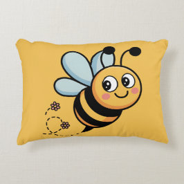 Almofada Decorativa Mascote de Abelha Amigável para Crianças com Trilh