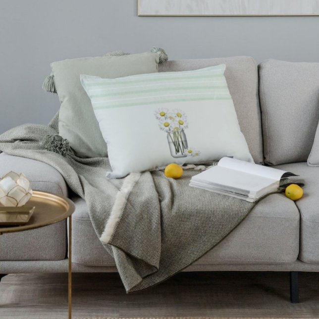 Almofada Decorativa Mason Jar Of Daisies (Criador carregado)