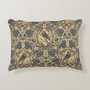 Almofada Decorativa Mauve, Tan & Cinza Crow & Dragonfly Floral