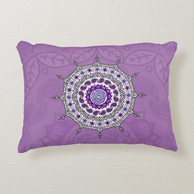 Almofada Decorativa Mehndi Fantasy Travesseiro Silver (Frente)