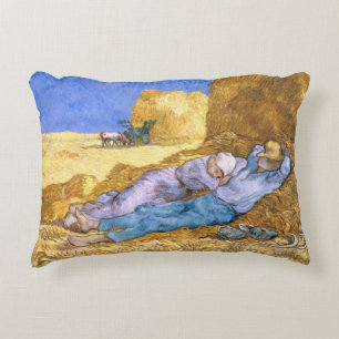 Almofada Decorativa Meio-dia de Vincent van Gogh , o Siesta, após o