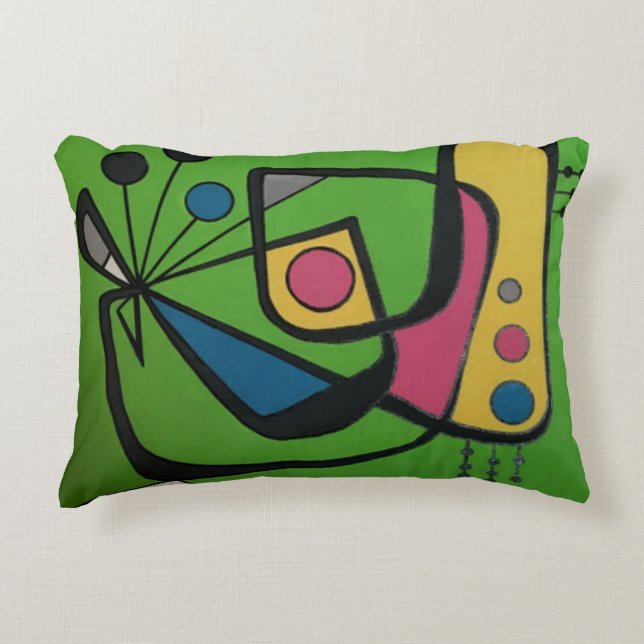 Almofada Decorativa "Meio século 4" numérico abstrato moderno em a (Frente)