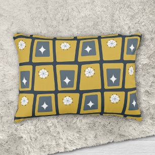 Almofada Decorativa Meio século Funky Blocks 2 Amarelo, Marinho e Cinz