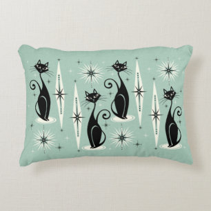 Almofada Decorativa Meio século Meow Retro Atomic Cats - Mint
