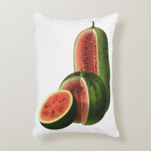 Almofada Decorativa Melancias Vintage Altas Redondas, Fruta de Aliment