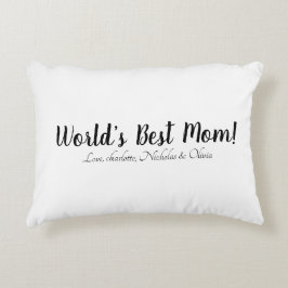 Almofada Decorativa Melhor mãe na moda de script personalizado preto b
