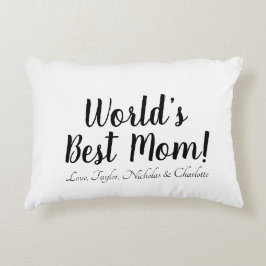 Almofada Decorativa Melhor mãe na moda de script personalizado preto b