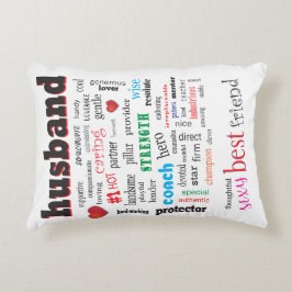 Almofada Decorativa Melhor Marido Maravilhosa Nuvem de Palavra A1