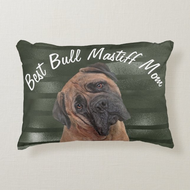 Almofada Decorativa Melhor Touro Mastiff Travesseiro de Destaque da Mã (Frente)