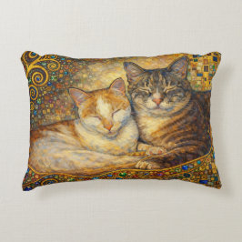 Almofada Decorativa Melhores Amigos Gatos inspirados em Klimt