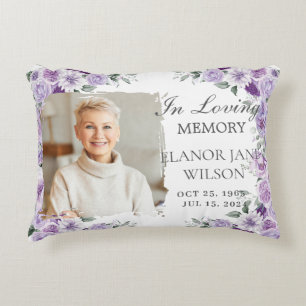 Almofada Decorativa Memorial Fotográfico Floral Purple Lilac