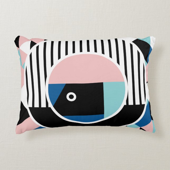Almofada Decorativa Memphis abstract poster design. Face geometric mak (Frente)