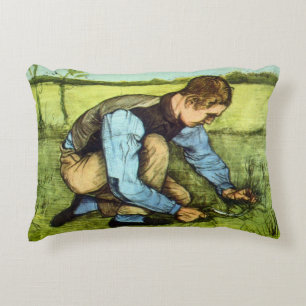 Almofada Decorativa Menino Cortando Grama com Foice por Vincent van Go
