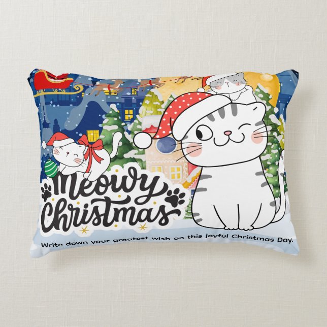 Almofada Decorativa Meowy Christmas (Frente)